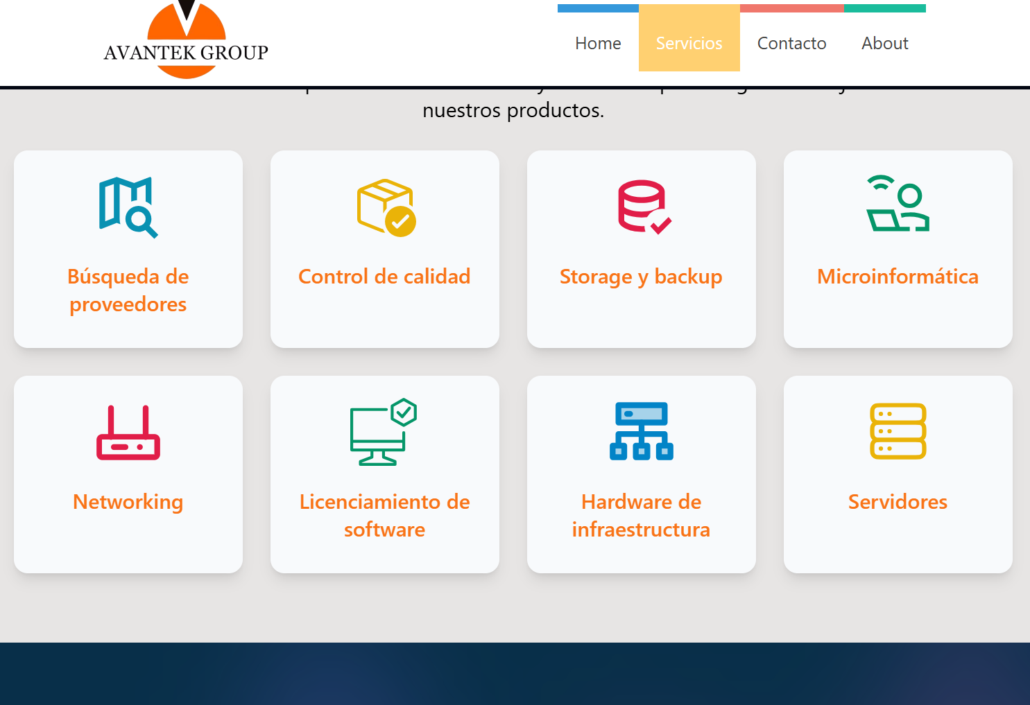 Captura de pantalla del proyecto Avantek